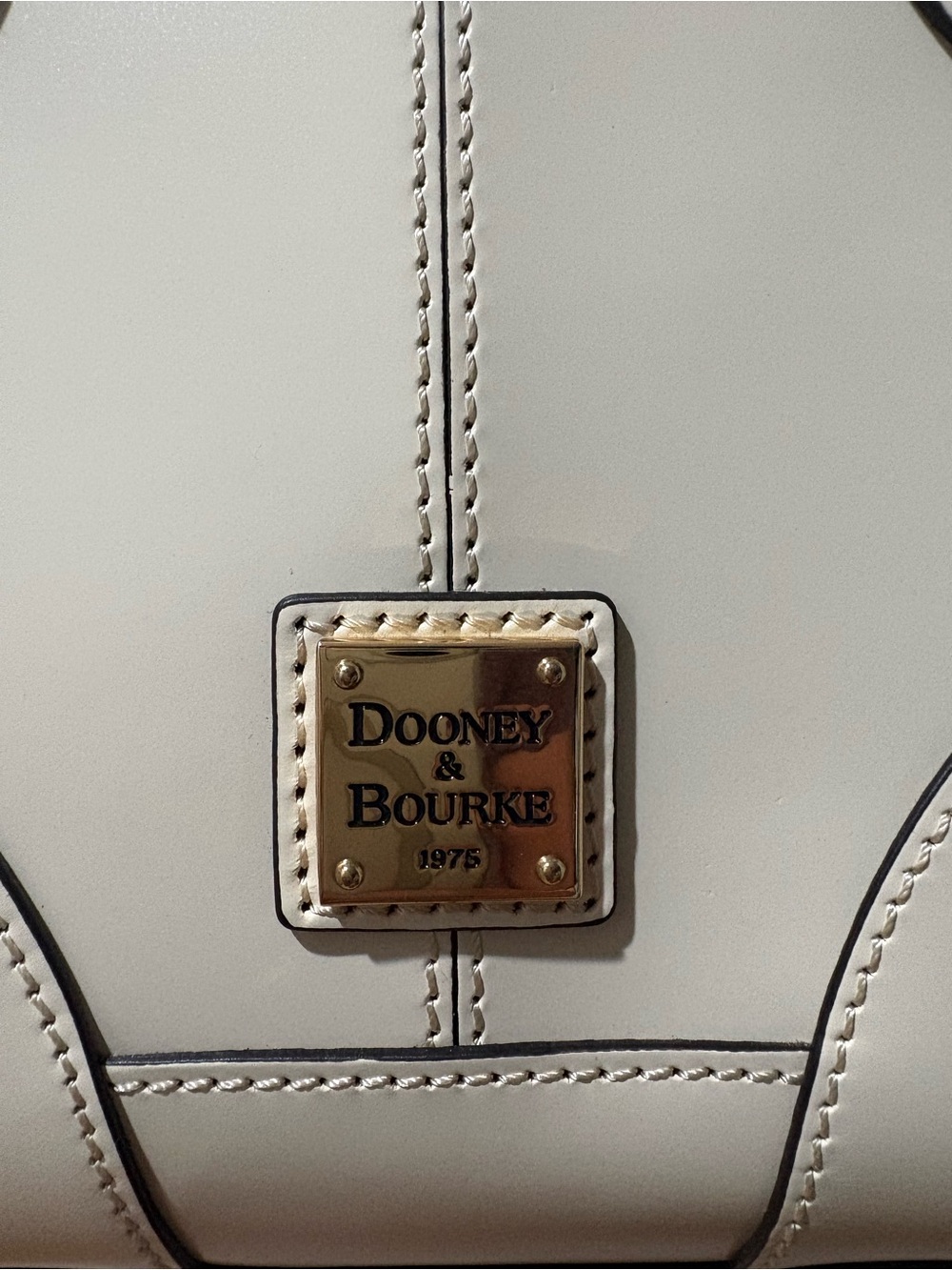 Dooney & Bourke Cream Leather Satchel with Gold Hardware - Picture 2 of 9